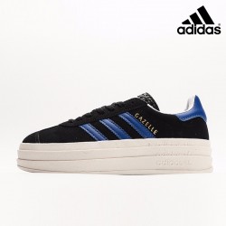 Adidas Wmns Gazelle Bold 'Black Lucid Blue' Gold Metallic