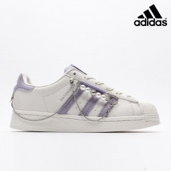 Adidas Originals Superstar White Tint Legend Purple Silver Metallic