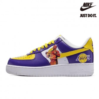 Nike Air Force 1 07 Low Lakers White Purple Yellow Kobe