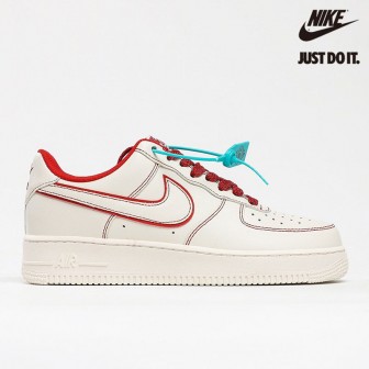 Nike Air Force 1 '07 Low Leather 'Phantom/Static' White Red
