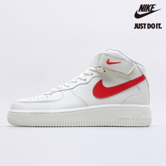 Nike Air Force 1 Mid Sail University Red