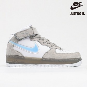 Nike Air Force 1 '07 Mid Wolf Grey White Blue
