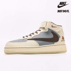 Travis Scott x Sony Play Station 5 x Nike Air Force 1 07 TS PS5 Mid Beige Grey Brown