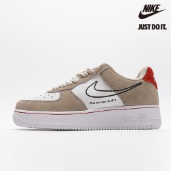 Nike Air Force 1 Low 'First Use' Light Sail Red White