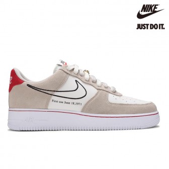 Nike Air Force 1 Low 'First Use' Light Sail Red White