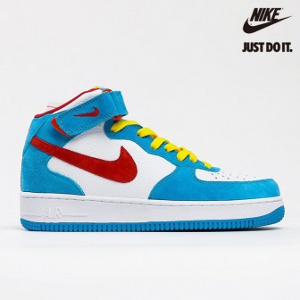 Nike Air Force 1 07 Mid Doraemon White Blue Red Yellow