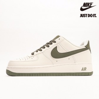 Nike Air Force 1 07 Low Beige White Army Green