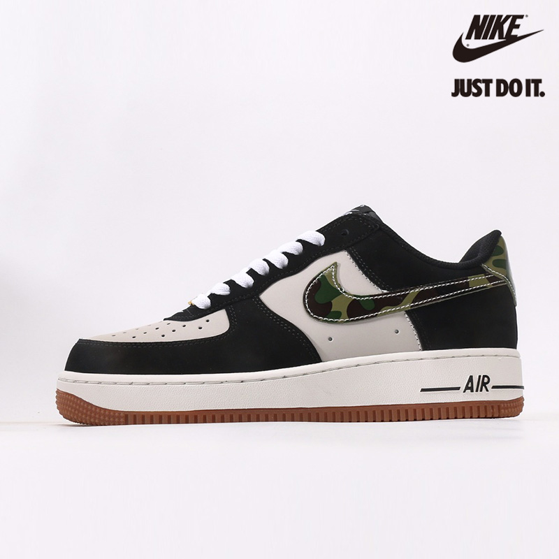 Nike Air Force 1 Low 'Black Patent Camo Swoosh' HQ1967-100