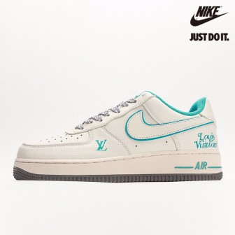 LV x Nike Air Force 1 07 Low Blue White Grey