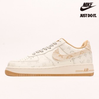 Louis Vuitton x Nike Air Force 1 07 Low Beige White Grey