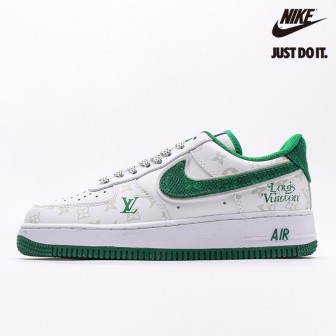 Louis Vuitton x Nike Air Force 1 07 Low White Green Silver