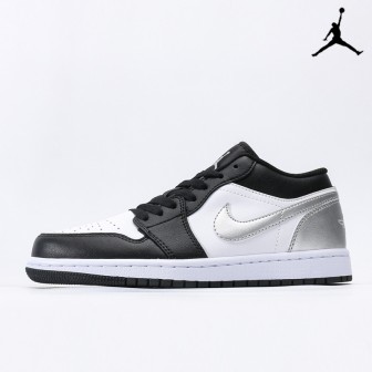 Air Jordan 1 Low Black White Silver