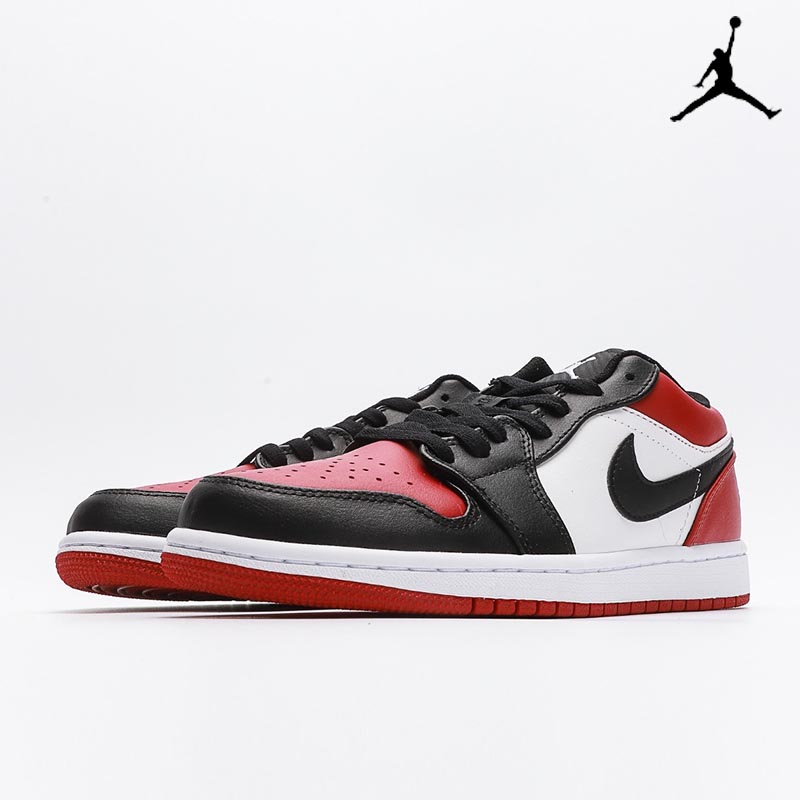 Air Jordan 1 Low 'Bred Toe' White Black University Red-553558-612-Sale ...