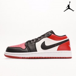 Air Jordan 1 Low 'Bred Toe' White Black University Red