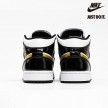 Nike Air Jordan 1 Mid Patent 'Black Gold' White Metallic - 852542-007
