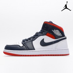 Air Jordan 1 Mid SE 'Olympic' White Midnight Navy Varsity Red