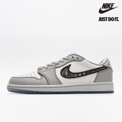 Dior x Air Jordan 1 Low White Grey Blue