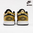 Nike Air Jordan 1 Low Gs Gold Toe White Black - CQ9487-700