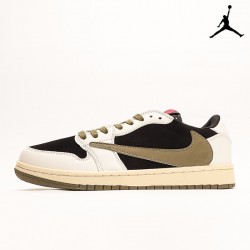 Travis Scott x Wmns Air Jordan 1 Low OG Sail University Red Medium 'Olive'