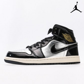 Air Jordan 1 Mid SE GS 'Black Metallic Silver'