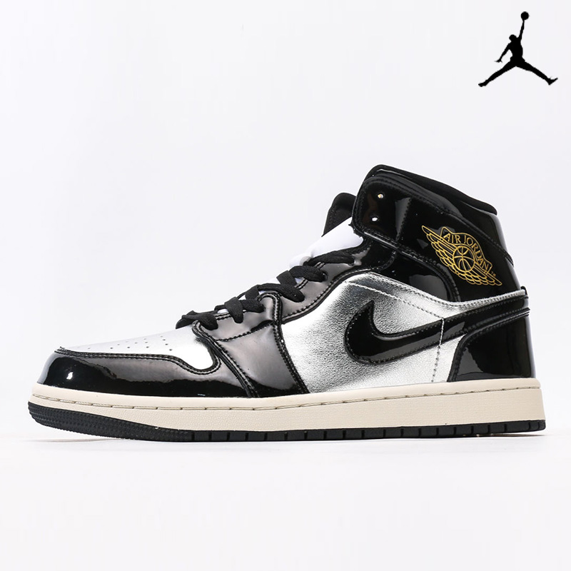 Air Jordan 1 Mid SE GS 'Black Metallic Silver' FZ39380-001