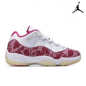 Air Jordan 11 Retro Low White Black 'Pink Snakeskin'