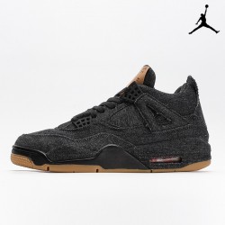 Levi's x Air Jordan 4 Retro 'Black Denim' Brown Red