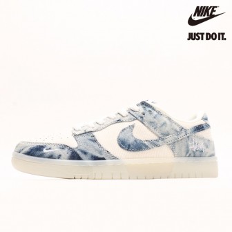 Stussy X Nike By You Dunk Low Retro SP White Denim Blue