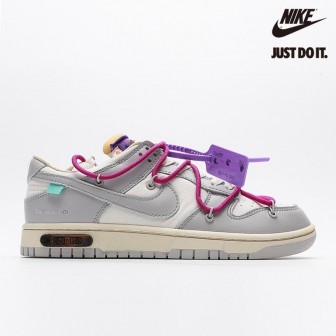Off-White x Nike SB Dunk Low 'Lot 28 of 50' Neutral Grey White Purple