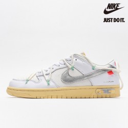 Off-White x Nike Dunk Low 'Lot 01 of 50' White Metallic Silver