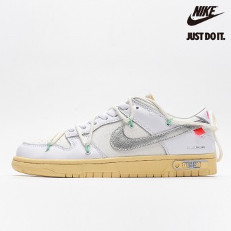 Off-White x Nike Dunk Low 'Lot 01 of 50' White Metallic Silver