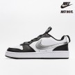 Nike Court Borough Low 2 GS Metallic 'Black White Silver'-CT3964-100