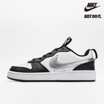 Nike Court Borough Low 2 GS Metallic 'Black White Silver'